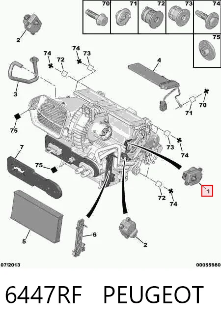 6447RF Peugeot/Citroen Мотор заслінки печі