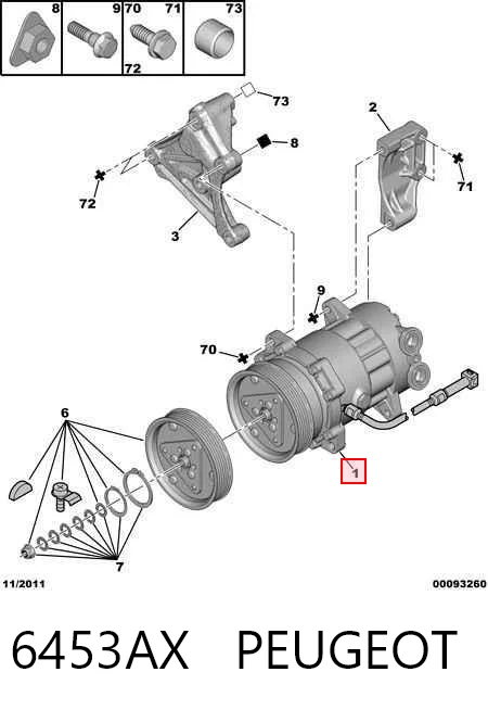 6453AX Peugeot/Citroen Компресор холодоагенту