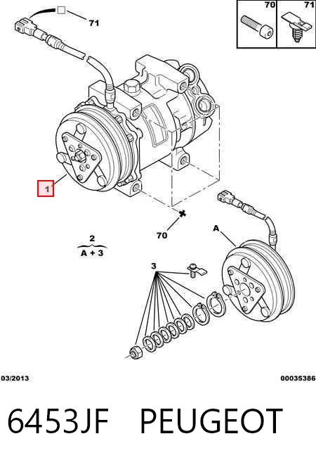 6453JF Peugeot/Citroen Компресор холодоагенту