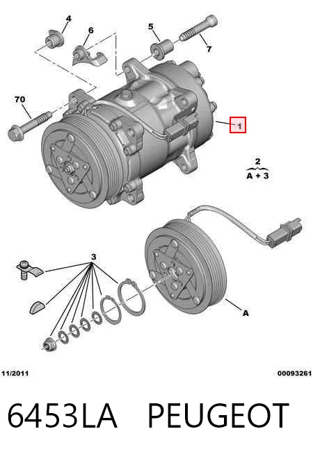 6453LA Peugeot/Citroen Компресор холодоагенту