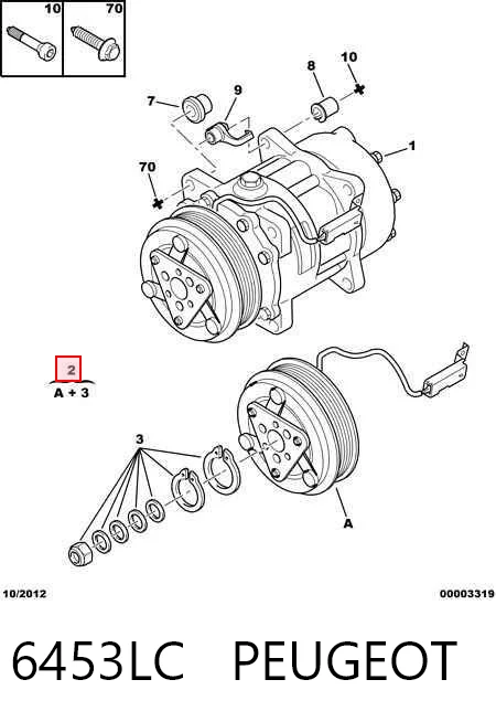 6453LC Peugeot/Citroen Компресор холодоагенту