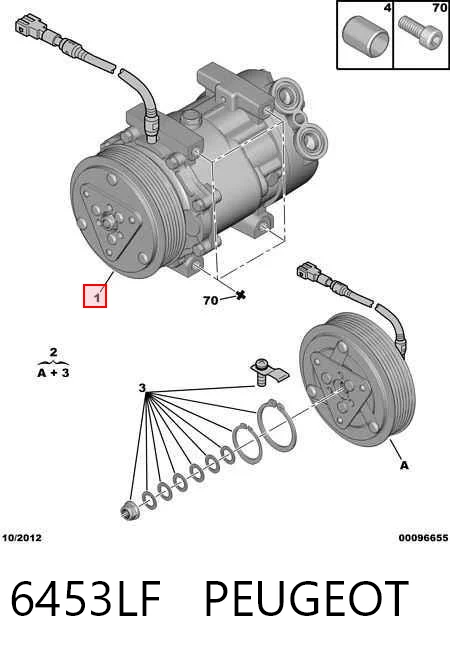 6453LF Peugeot/Citroen Компресор холодоагенту