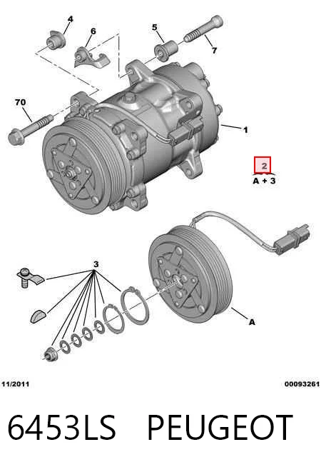 6453LS Peugeot/Citroen Компресор холодоагенту