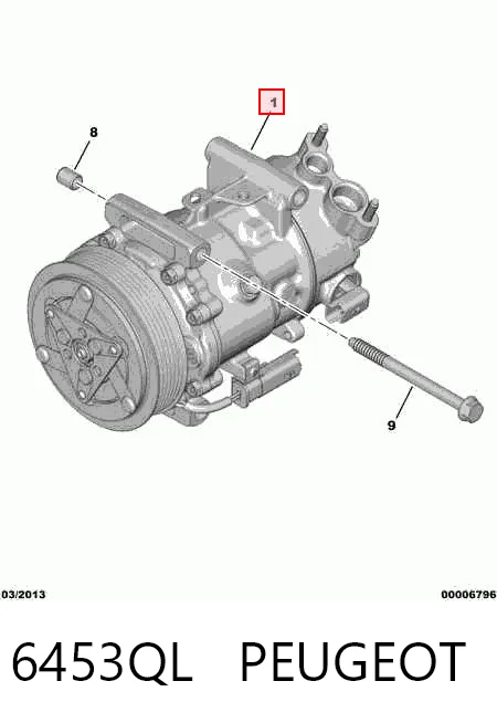 6453QL Peugeot/Citroen Компресор холодоагенту
