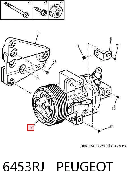 6453RJ Peugeot/Citroen Компресор холодоагенту