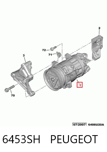 6453SH Peugeot/Citroen Компресор холодоагенту