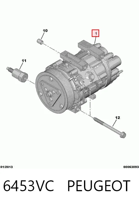 6453VC Peugeot/Citroen Компресор холодоагенту