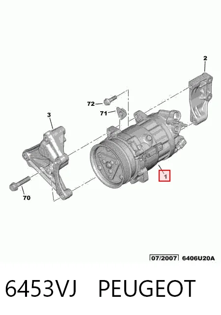 6453VJ Peugeot/Citroen Компресор холодоагенту