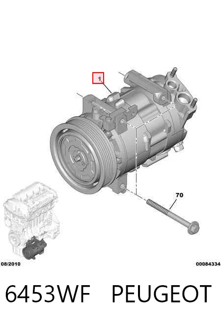 6453WF Peugeot/Citroen Компресор холодоагенту