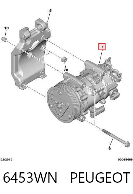 6453WN Peugeot/Citroen Компресор холодоагенту