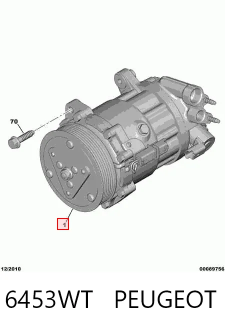 6453WT Peugeot/Citroen Компресор холодоагенту