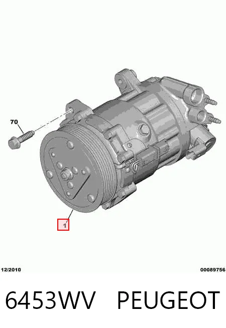 6453WV Peugeot/Citroen Компресор холодоагенту