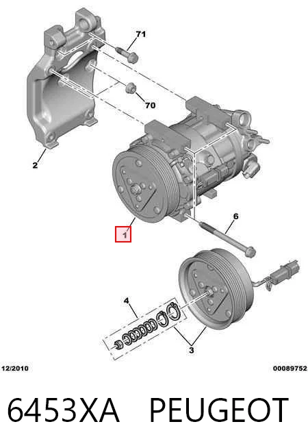 6453XA Peugeot/Citroen Компресор холодоагенту