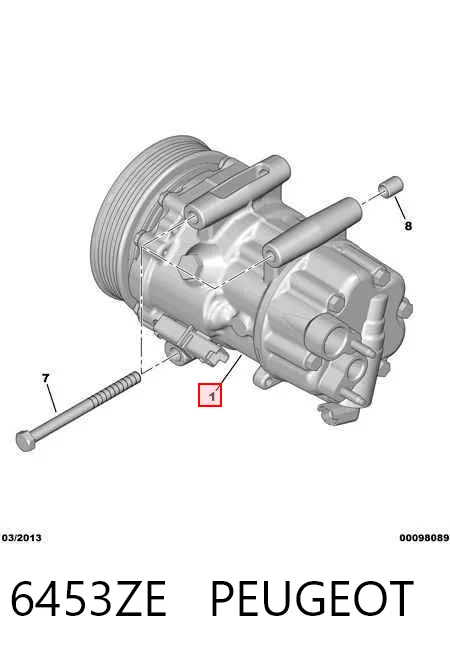 6453ZE Peugeot/Citroen Компресор холодоагенту