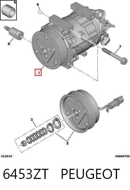 6453ZT Peugeot/Citroen Компресор холодоагенту