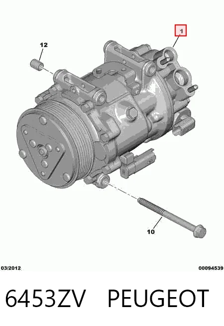6453ZV Peugeot/Citroen Компресор холодоагенту