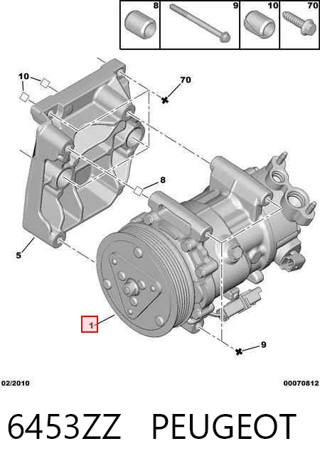 6453ZZ Peugeot/Citroen Компресор холодоагенту