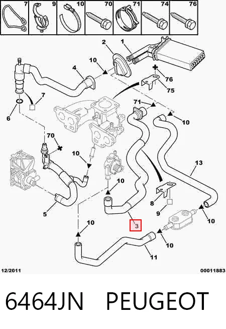 Купити 5010530014 Renault (RVI) Шланг радіатора опалювача/пічки, подача