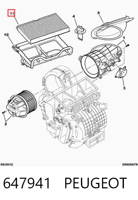 647941 Peugeot/Citroen Внутрішньосалонний фільтр
