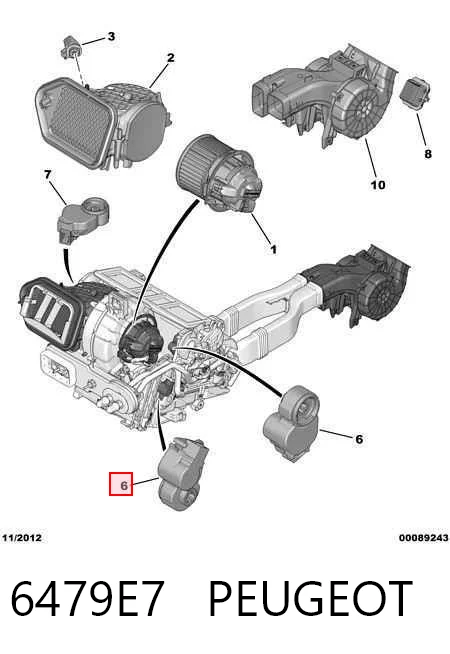 6479E7 Peugeot/Citroen Мотор заслінки печі