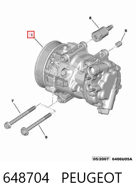648704 Peugeot/Citroen Компресор холодоагенту