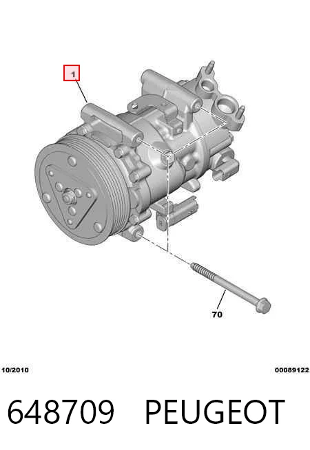 648709 Peugeot/Citroen Компресор холодоагенту