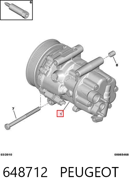 648712 Peugeot/Citroen Компресор холодоагенту
