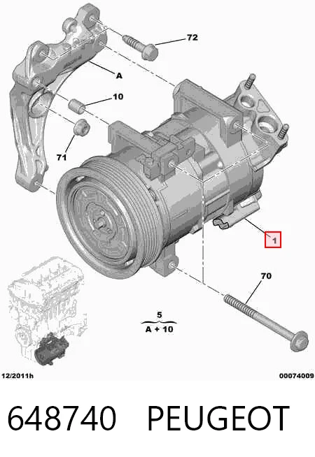 648740 Peugeot/Citroen Компресор холодоагенту