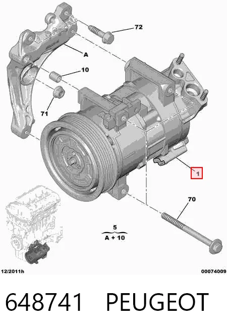 648741 Peugeot/Citroen Компресор холодоагенту
