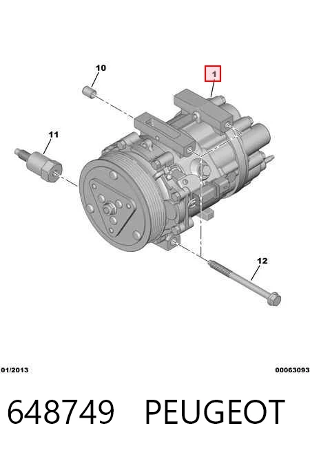 648749 Peugeot/Citroen Компресор холодоагенту
