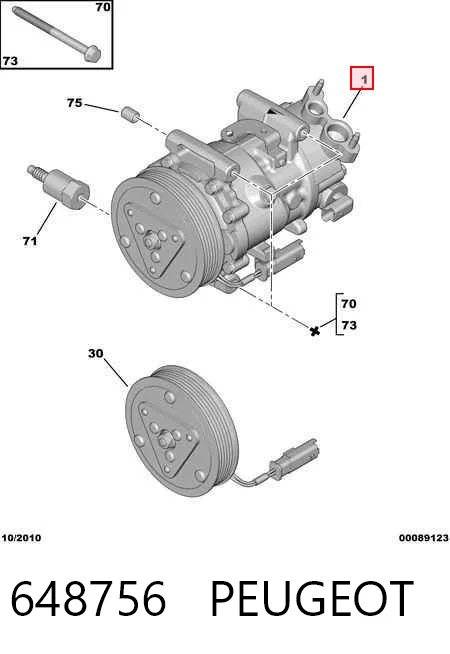 648756 Peugeot/Citroen Компресор холодоагенту