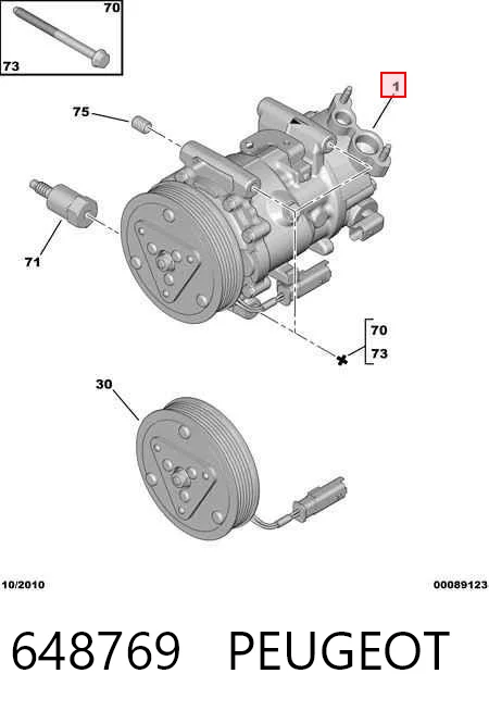 648769 Peugeot/Citroen Компресор холодоагенту