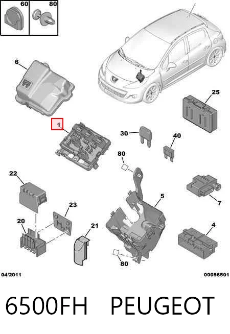 6500FH Peugeot/Citroen Реле запобіжників