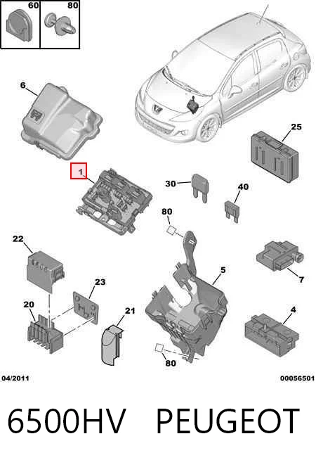 6500HV Peugeot/Citroen Реле запобіжників
