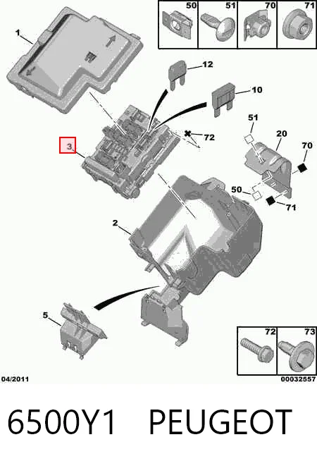 6500Y1 Peugeot/Citroen Реле запобіжників