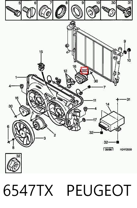 6547TX Peugeot/Citroen Реле вентилятора