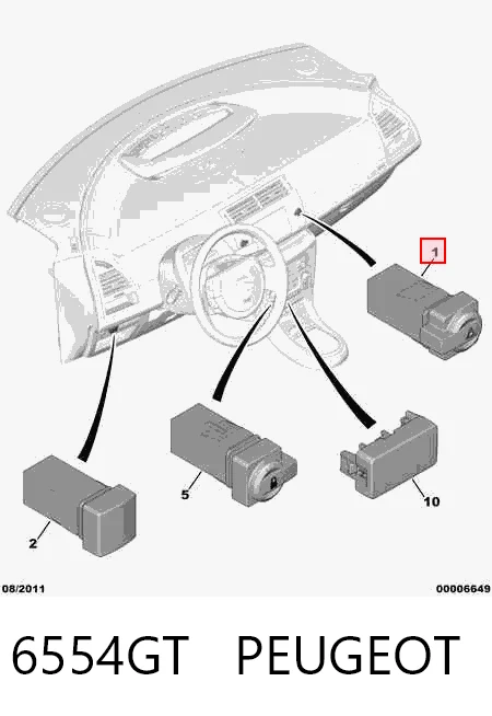 Аварійна кнопка на Citroen C4 I LC