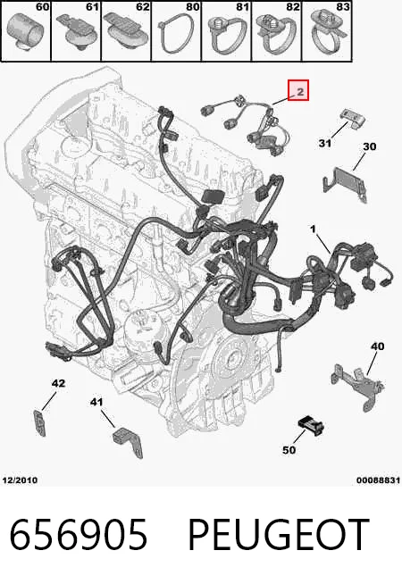 656905 Peugeot/Citroen Роз'єм (фішка) паливної форсунки