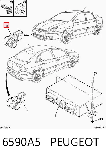 6590A5 Peugeot/Citroen Датчик сигналізації паркування (парктронік), передній