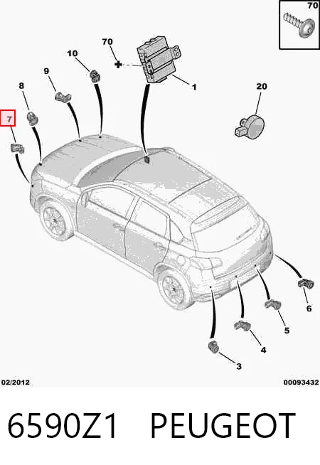 6590Z1 Peugeot/Citroen Датчик сигналізації парковки, парктронік, бічний