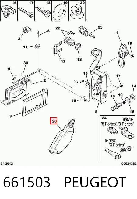 661503 Peugeot/Citroen Актуатор замка ляди