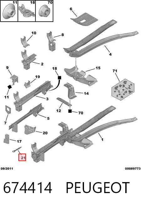 674414 Peugeot/Citroen Крюк буксирувальний передній