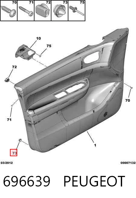 696639 Peugeot/Citroen Пістон (кліп) кріплення обшивки дверей