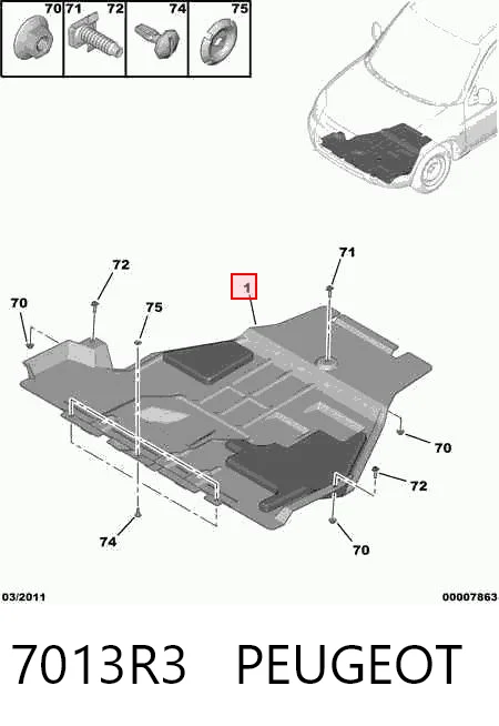 Захист моторного відсіку Magneti Marelli CVR98430 ціна, від 35.77 USD