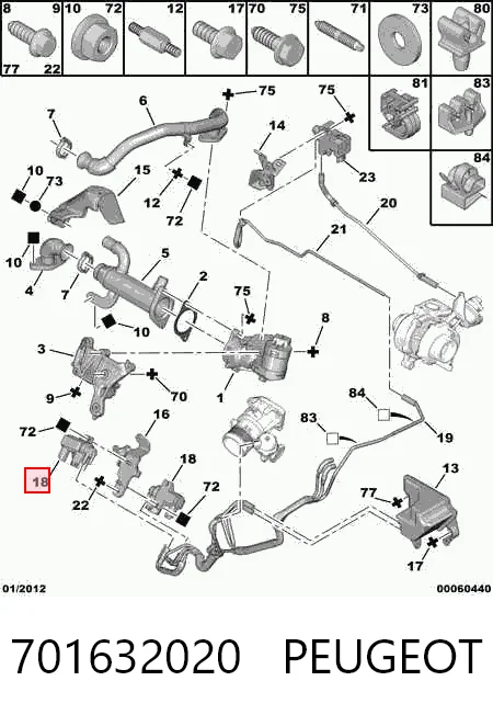 Купити 9659067880 Fiat/Alfa/Lancia Клапан перетворювач тиску наддуву (соленоїд)