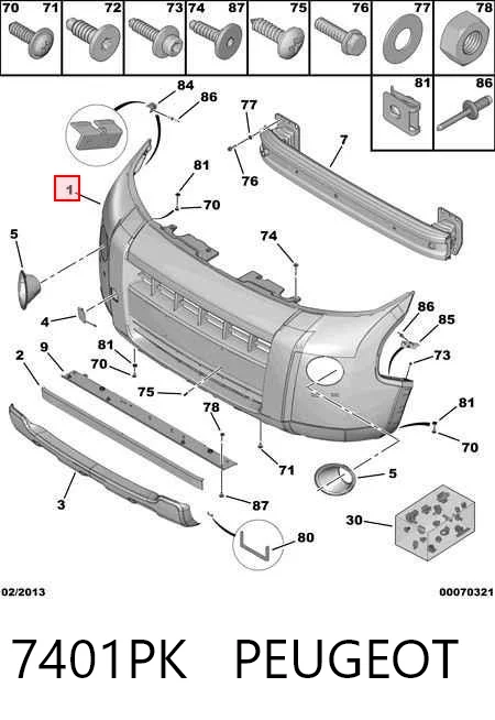 Передній бампер 0000735475421 Fiat/Alfa/Lancia