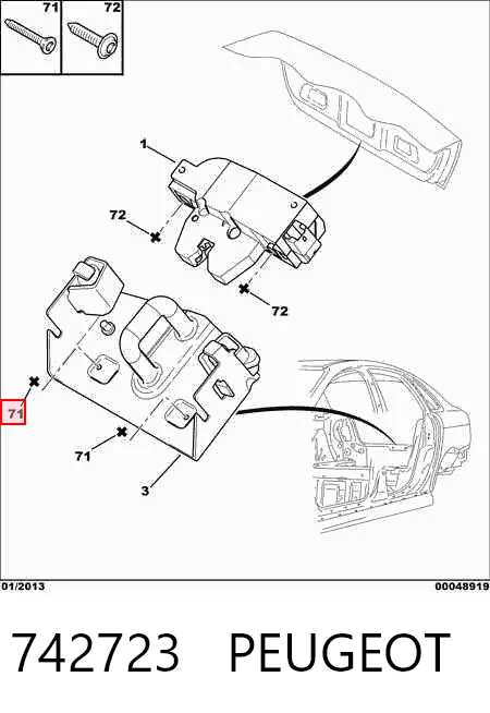742723 Peugeot/Citroen Ролик дверей бічних/зсувних, правий центральний