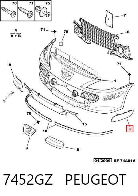 Молдинг переднього бампера, правий Polcar 5711076R ціна, від 4.92 USD