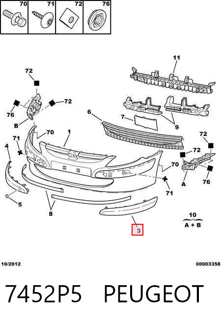 Накладка бампера переднього, ліва Starline KH5514921 ціна, від 3.74 USD