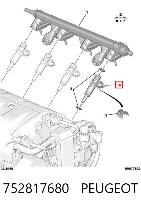 752817680 Peugeot/Citroen Форсунка вприску палива